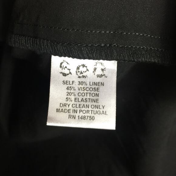 Sea NY Black Ruffle Off Shoulder Mini Dress Small Button Loose Linen Shirtdress - Picture 5 of 14